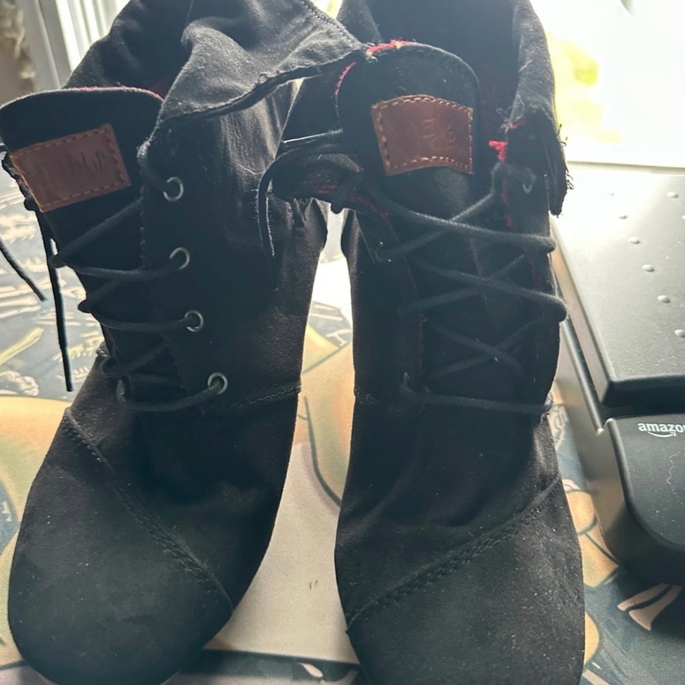 Mad Love Black Lace-Up Women's Boots